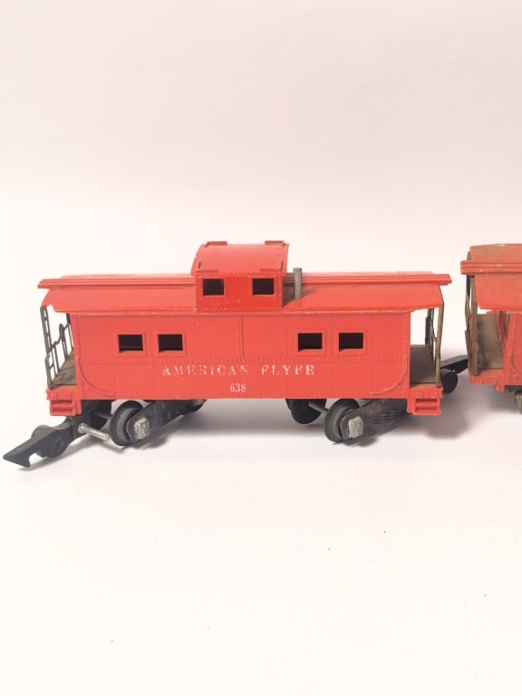 (3) American Flyer Red Cabooses - 2