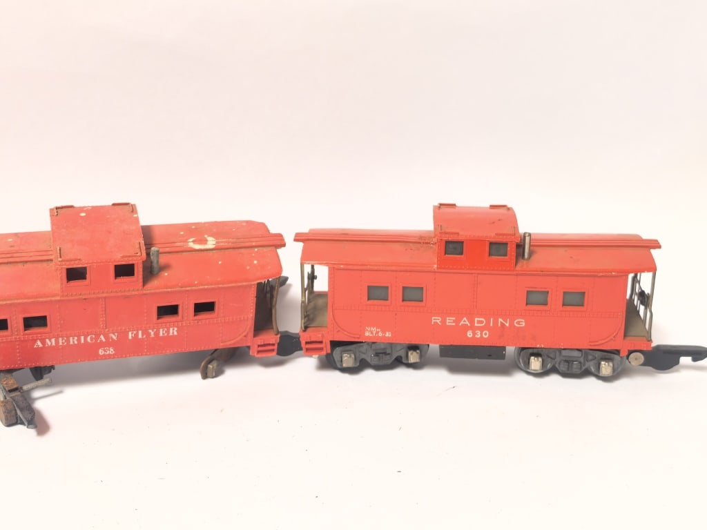 (3) American Flyer Red Cabooses - 3