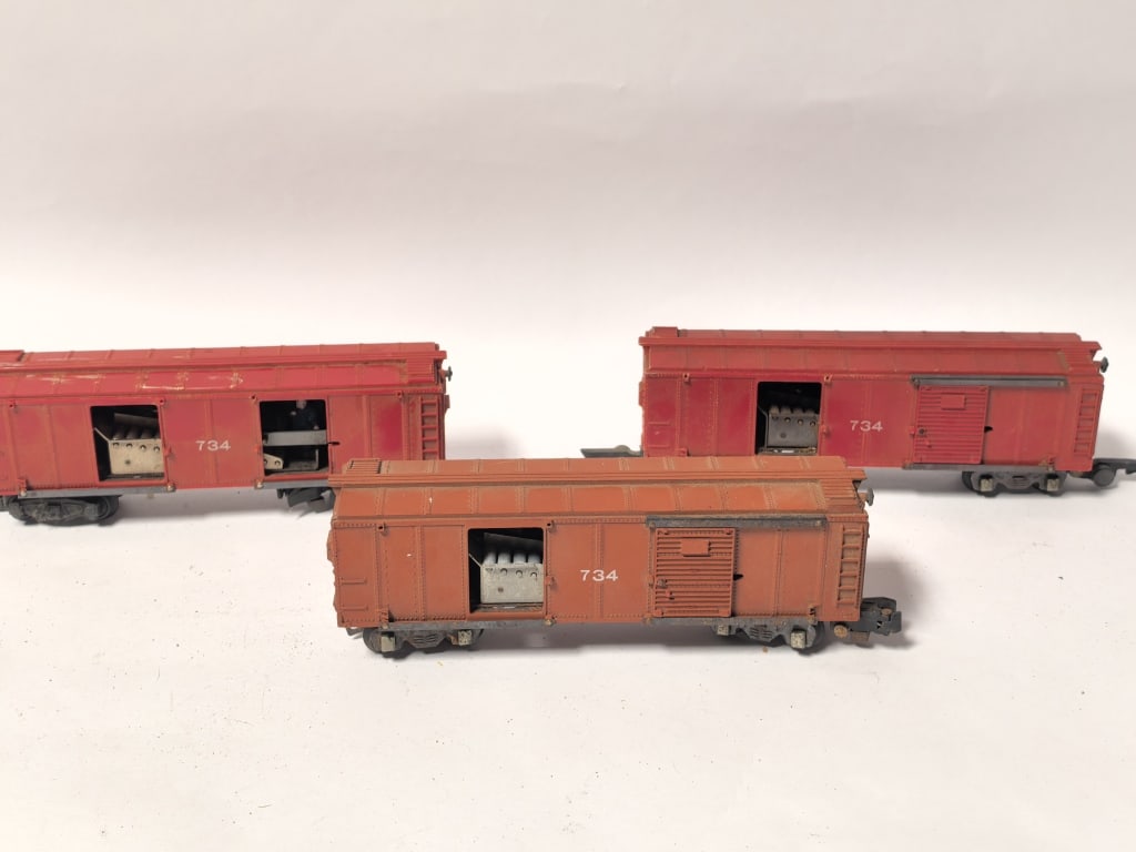 (3) American Flyer #734 Operating Boxcars (1 of 4)
