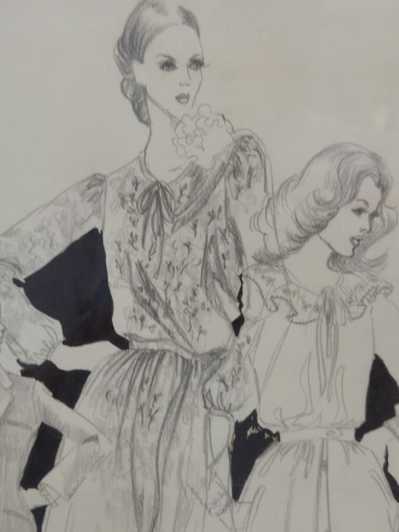 Signed Female Pencil Drawing - 2