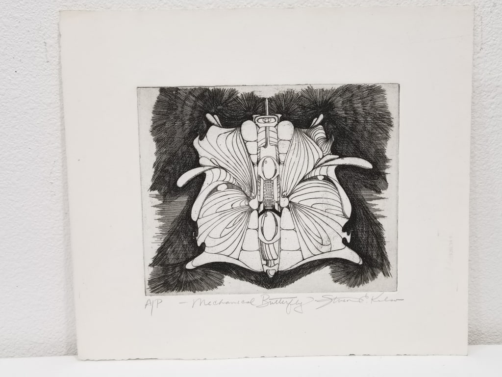 Signed Steven Kelso "Mechanical Butterfly" Artist (1 of 4)