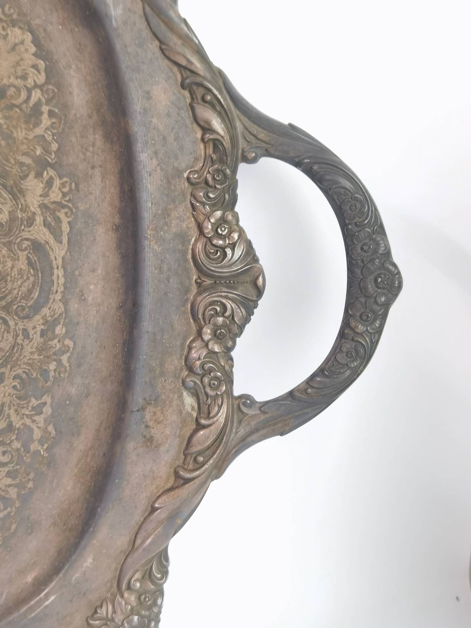 Ornate Silver-Plated Rectangular Serving Tray - 2