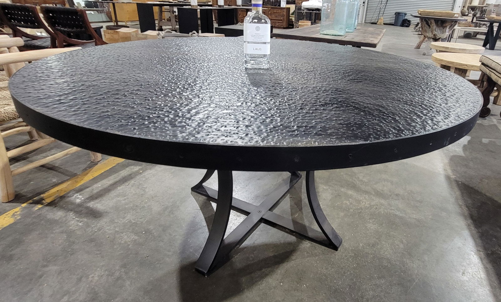 Round Steel Dining Table: 60"Dia x 30 1/4"H