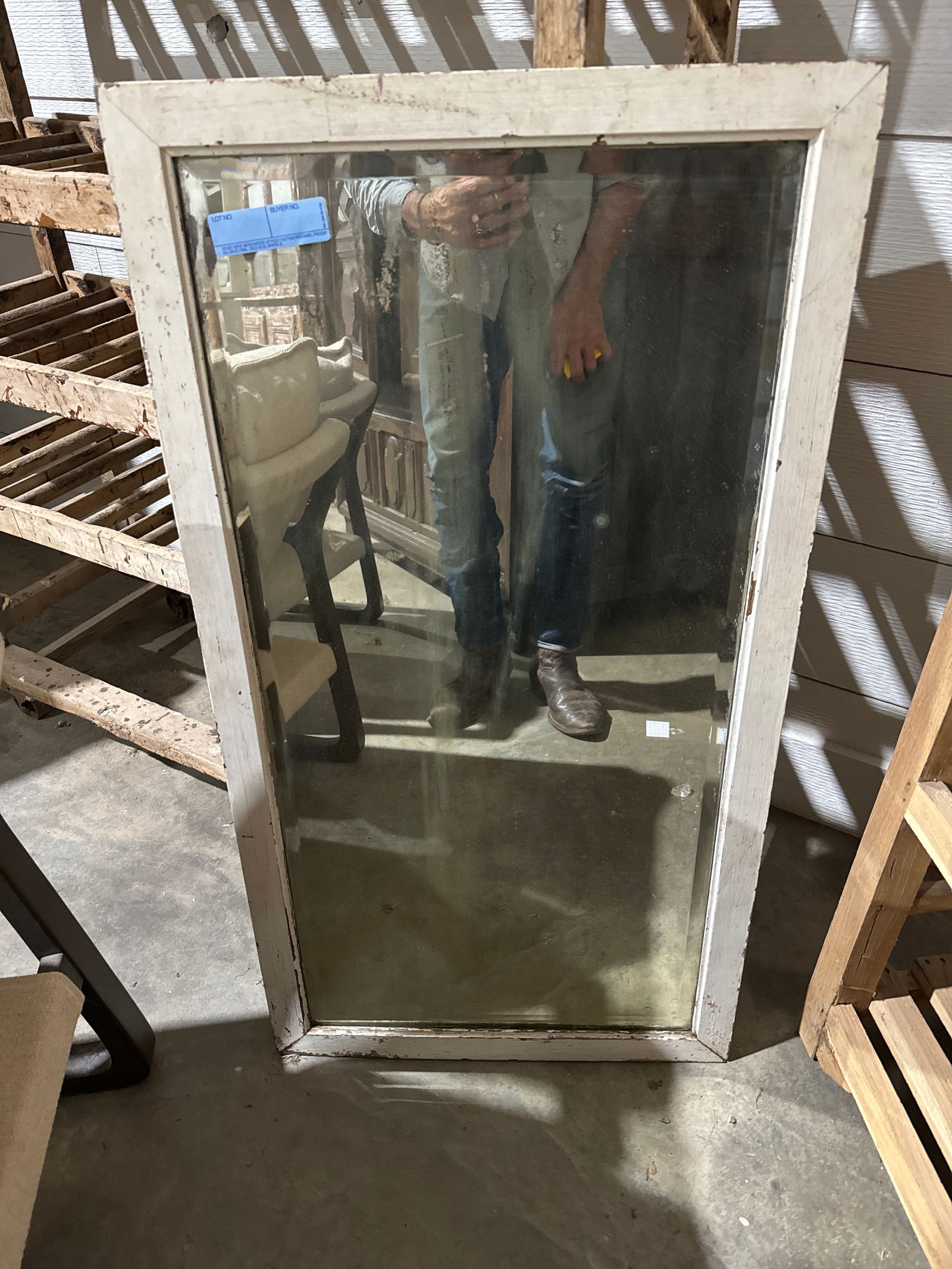 White wood framed mirror (1 of 1)