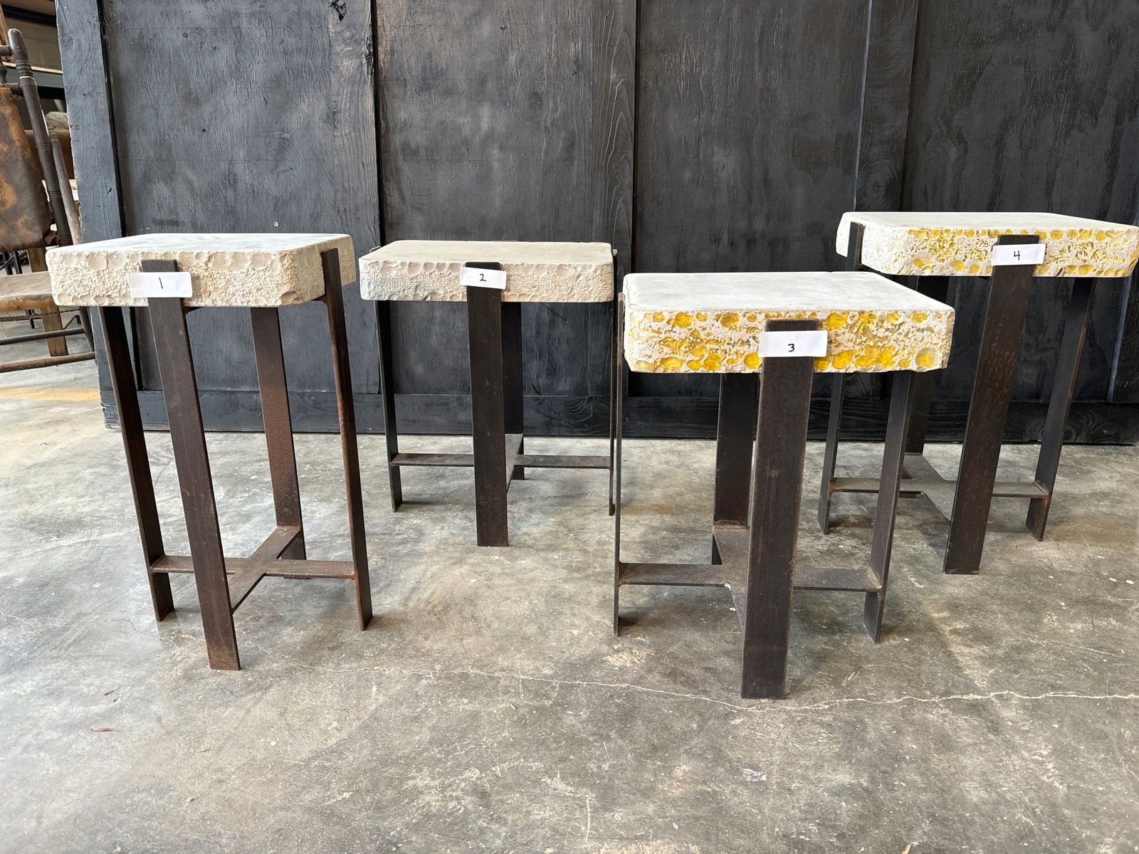 Stone and Steel Side Tables (1 of 1)