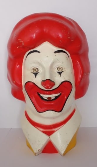 World's Most Famous Clown "Ronald" 1977 Licensed McDonald Ballon Tank Head (1 of 4)