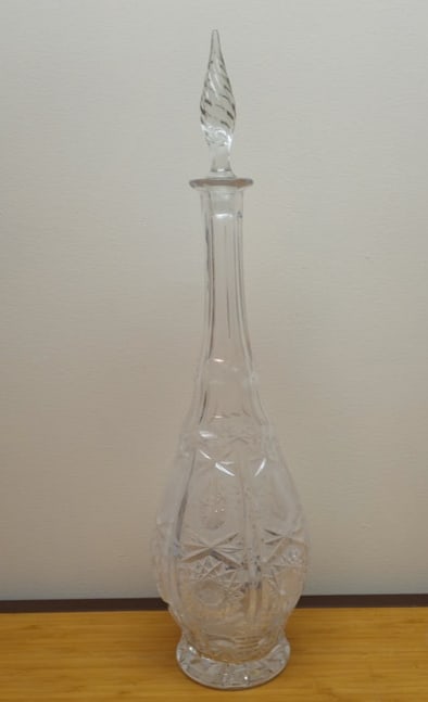 Antique American Brilliant Cut Crystal Decanter 21” Tall w/Stopper (1 of 1)