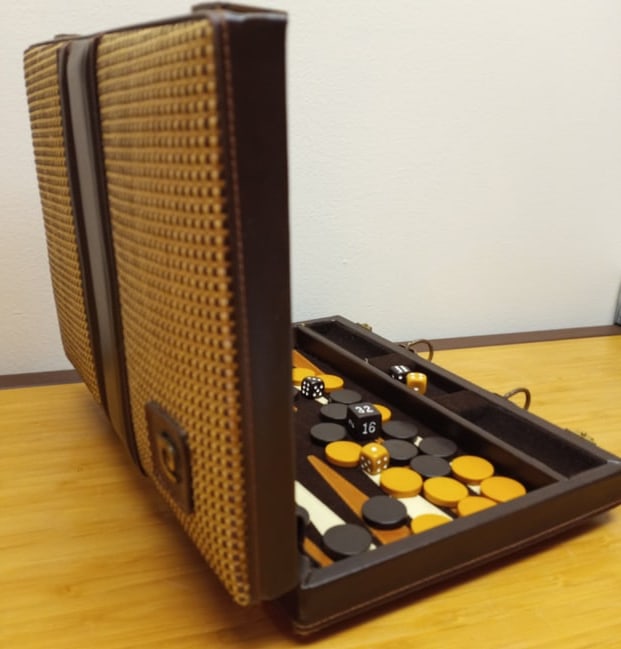 Vintage Pierre Cardin Signature Logo Backgammon Board Case W/ Handle 1970s. (1 of 1)