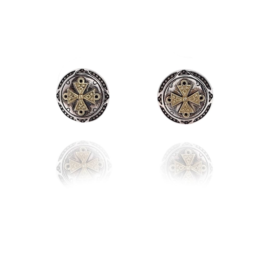 Konstantino Dome Two-Tone Stud Earrings (1 of 3)