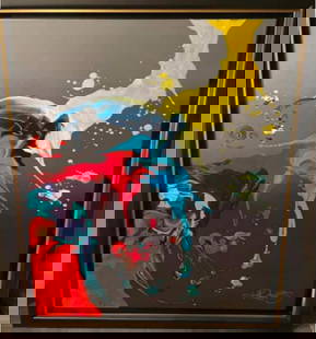 Vivid Mayhem: Kre8 Vivid Mayhem ORIGINAL 2023 This is an acrylic painting on canvas It measures 36 x 24 It is hand signed by the artist and is gallery framed COA