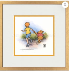 Christopher Robin and Winnie the Pooh Holding Hands