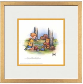 Christopher Robin and Winnie the Pooh Eating Honey