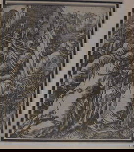 Christ Bearing the Cross: Albrecht Durer Christ Bearing the Cross from The Small Passion 1508-1510 M 146 5 1/8 x 3 15/16 Image size Woodcut on laid paper Signed and dated in the plate with the monogram of the artist lower righ