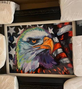 American Eagle: Christian Masot American Eagle 26 x 28 Gallery framed Giclee on canvas