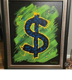 Michael Godard,  Dollar Sign on Black  UNIQUE