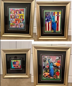 Peter Max Set   Land of the Free Home of the Brave ,  United We Stand II ,  Liberty and Justice for