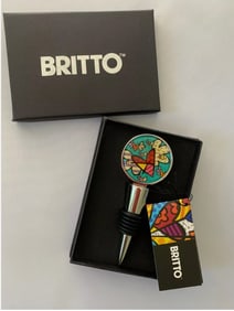 Romero Britto Double sided bottle stopper with Flying Heart