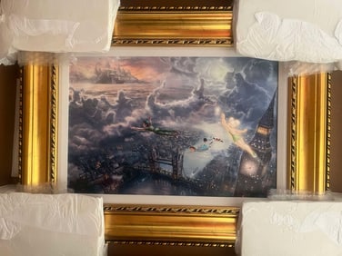 Thomas Kinkade  Tinkerbell and Peter Pan Fly to Neverland