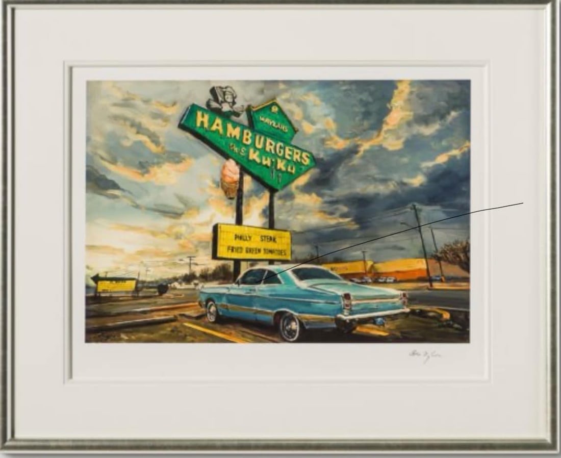 Hamburger Kuku: Bob Dylan Art Hamburger Kuku 2024 Giclee on paper Hand signed LE 295 35 x 29 framed COA + Vat