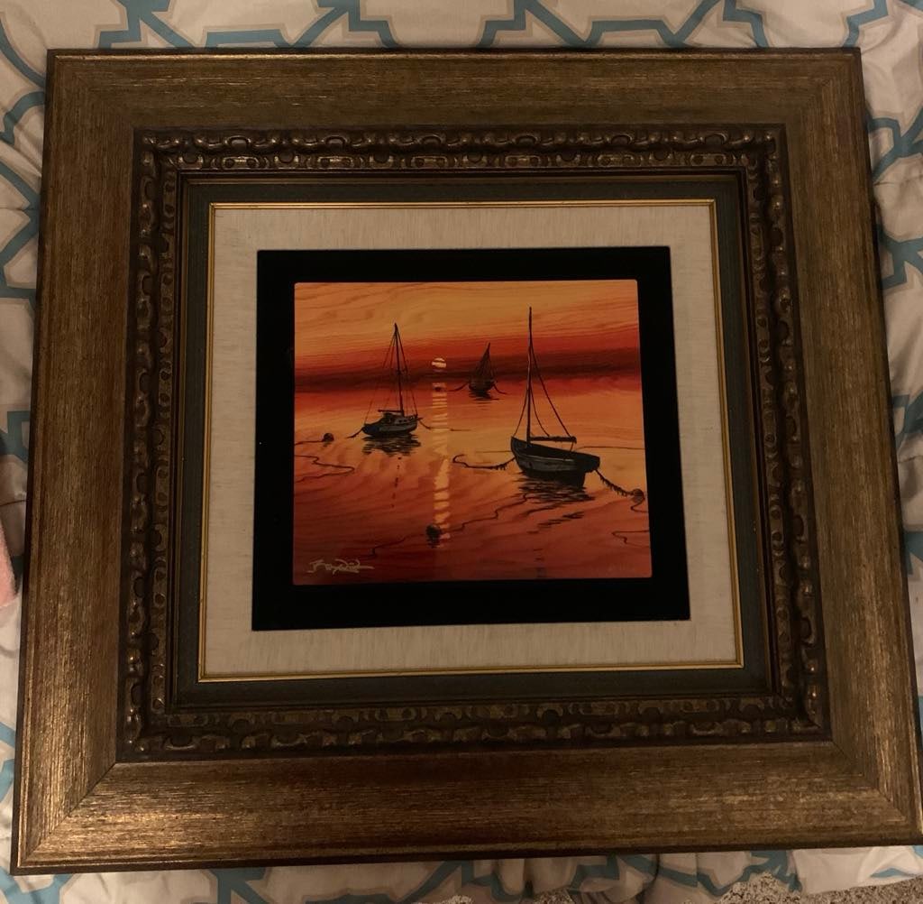Matt Beyrer Sail into the Horizon: Matt Beyrer Sail into the Horizon 2017 9 1/4 x 10 3/4 image size Caldograph (digital multiple through dye-sublimation on wood) Hand-signed in pigment lower left by the artist. Gallery framed COA