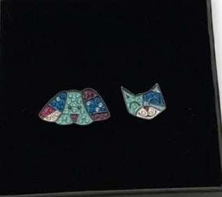 Romero Britto Dog and Cat Cufflink
