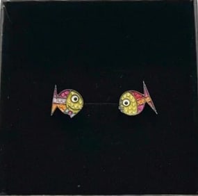 Romero Britto Mr & Mrs Fish Earrings