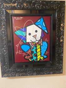 Romero Britto Andy baby blue & Cyan V Unique