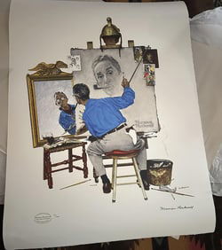 Normal Rockwell Triple Self Portrait