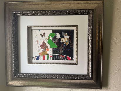 Marcus Glenn  Play It Again Sherri (B&W): Marcus Glenn "Play It Again Sherri (B&W)" Reflections of Music Series 2019 9 1/2" x 13" image size Mixed media with giclee, collage and acrylic paint on paper. Hand-signed in pigment lower left by the