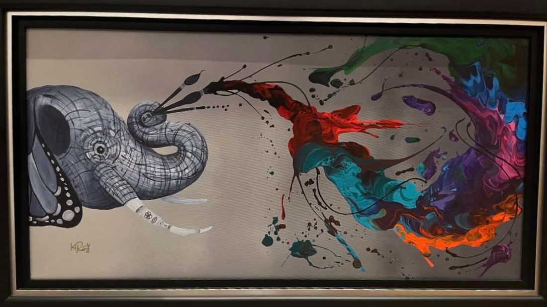 I am Who I Am: Kre8 "I Am Who I Am" Giclee in color with hand embellishment on canvas Gallery framed LE COA