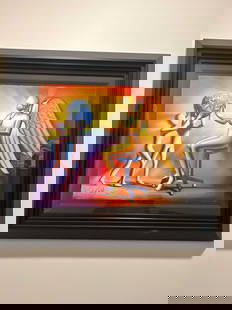Mark Kostabi Spiritual Diagnosis: Mark Kostabi "Spiritual Diagnosis" 2020 19" x 22 7/8" image size Giclee in color on paper. Hand-signed by the artist. Gallery framed COA Appraisal