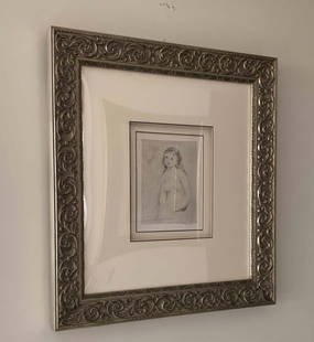 Pierre-auguste Renoir  Etude Pour une Baigneuse: Pierre-auguste Renoir "Etude Pour une Baigneuse" 1906 8 7/8" x 6 3/4" image size Etching with drypoint on wove paper. Stamped signature of the artist lower right. Gallery framed, COA,