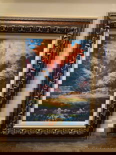 James Coleman  Pathway Beyond: James Coleman "Pathway Beyond" 2023 21" x 15 3/4" image size Caldograph (digital multiple through dye sublimation on wood) hand-embellishment. Hand-signed by the artist. Gallery framed, COA