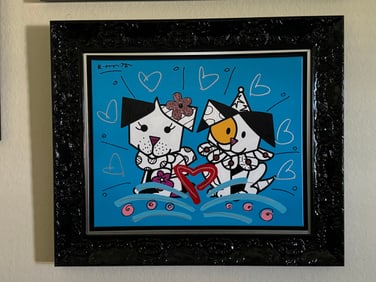 Romero Britto Best Friends Cyan V Unique