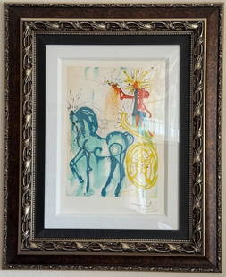 Salvador Dali Le Cheval de Triomphe (The Horse of Triumph): Salvador Dali "Le Cheval de Triomphe (The Horse of Triumph)" 1983 22" x 14 3/8" image size Lithograph in color on Arches paper. With the artist's authorized facsimile signature, lower right margin. Bl