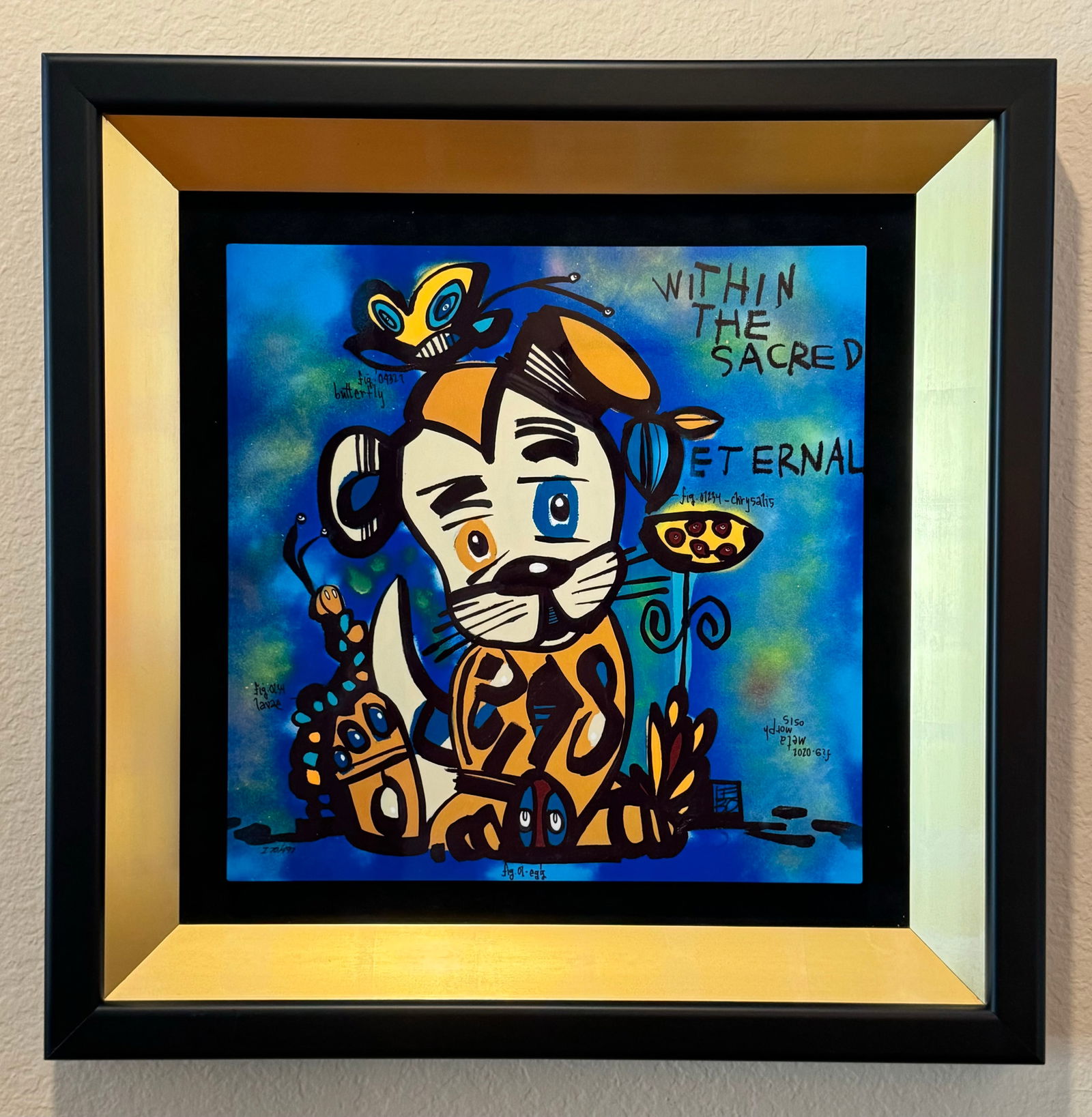 David Le Batard (as Lebo) Within the Sacred Eternal: David Le Batard (as Lebo) "Within the Sacred Eternal" 2019 17" x 17" image size Caldograph (dye sublimation on wood). Hand-signed in pigment by the artist. Gallery framed, COA, Appraisal. JKM