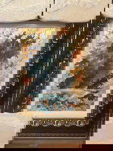 Majestic Coast: James Coleman " "Majestic Coast" UNIQUE 2020 16" x 11" image size Mixed media with acrylic painting and silver, copper and gold leaf on canvas. Hand-signed in pigment lower left by the artist. Signed