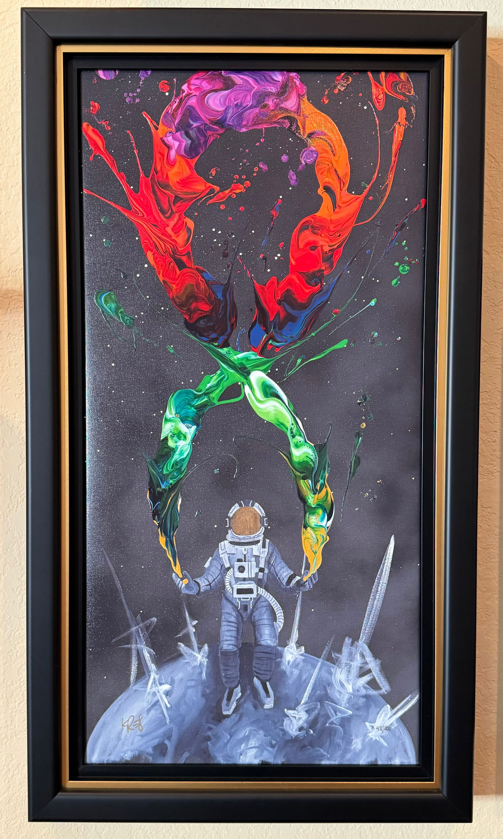 Kre8 Infinite Kre8tion: kre8 "Infinite Kre8tion" 2021 32" x 16" image size Giclee in color with hand-embellishment on canvas. Hand-signed by the artist. COA, Gallery framed, JKM