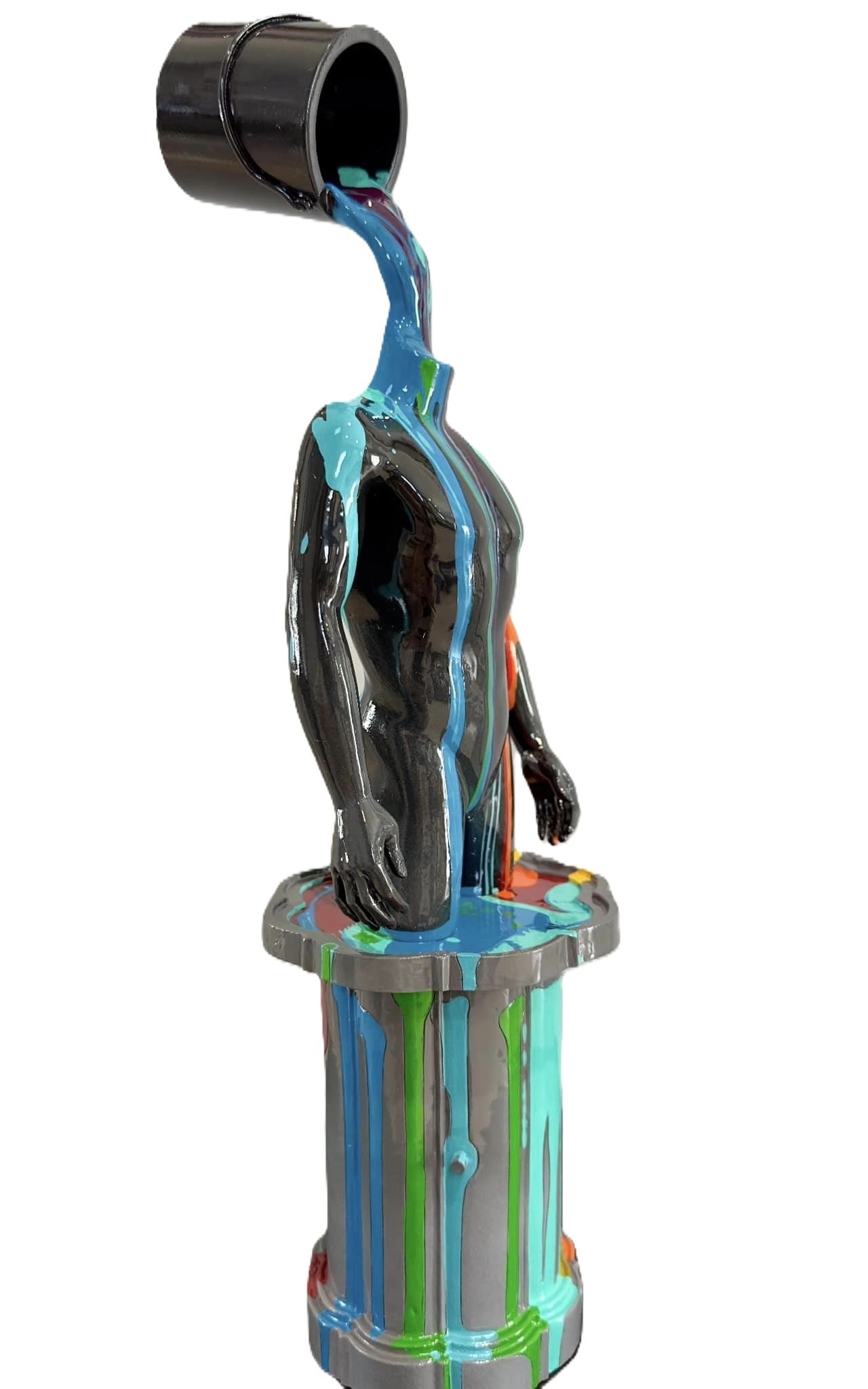 Kre8 Sculpture set 2023 Compellet to Kre8 One for the books , Kre8 Your History: Kre8 2023 sculpture set: "Compelled to Kre8" 17" x 5" x 5"; "One for the Books" 10" x 9" x 5 3/4"; and "Kre8 Your History" 21" x 9" x 9", Hand painted sculptures, handcrafted in resin. Hand-signed in