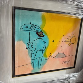 Peter Max Umbrella Man with Landscape