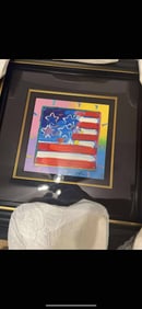 Peter Max Flag with Heart