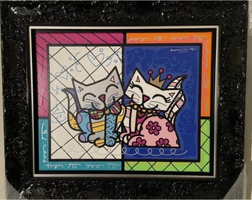 Romero Britto Cat Love For You