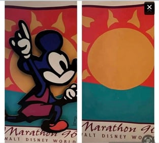 Walt Disney 2 sided sign from their World Marathon