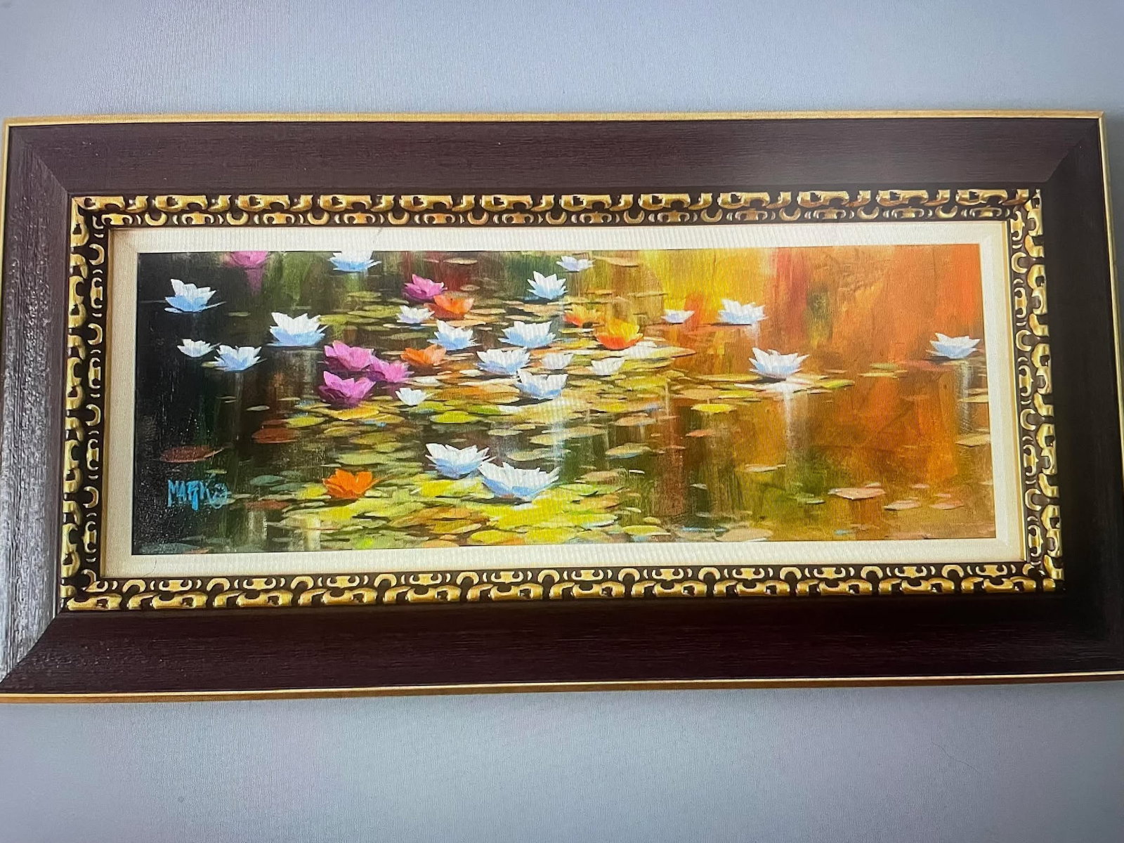 Marko Mavrovich Beautiful Morning: Marko Mavrovich "Beautiful Morning" 2023 11 1/2" x 32" image size Acrylic painting on canvas. Hand-signed in pigment lower left by artist. Title and signed on the verso. A unique work. Gallery framed,