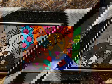 Romero Britto  Duke & Grace Magenta VIII  Unique