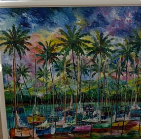 Marcos Larios sail boats and palm trees