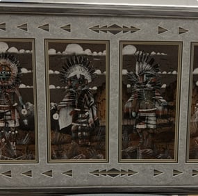 Navajo sandpainting 4 panels