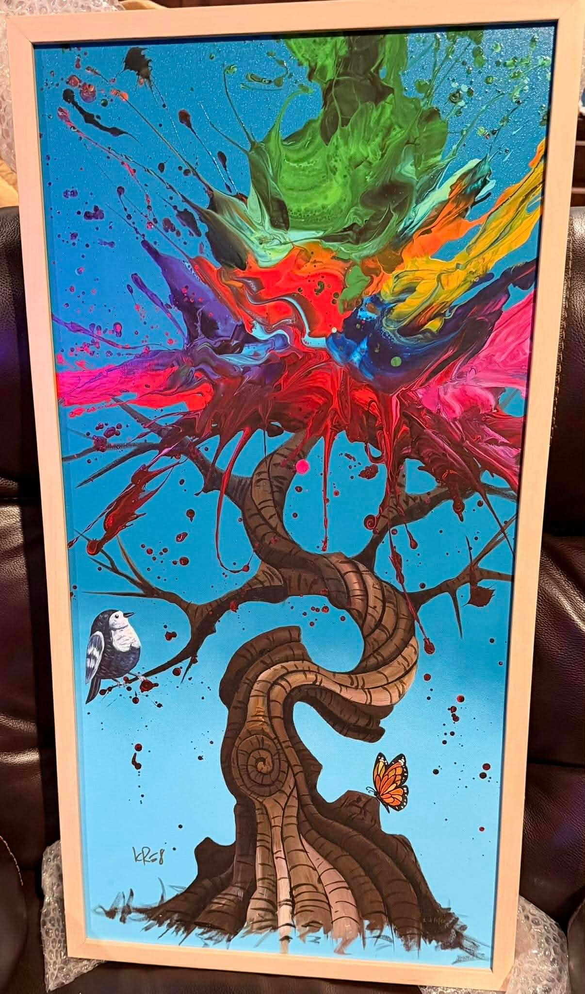 Kre8 Compelled by Individualism: Kre8 "Compelled by Individualism" 2020 31 3/4" x 15 7/8" image size Giclee in color with hand-embellishment on canvas. Hand-signed in pigment by the artist. Gallery Framed, COA. CMK