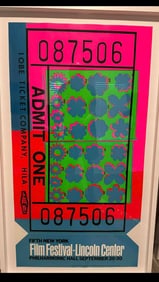 Andy Warhol Lincoln Center Ticket 1967
