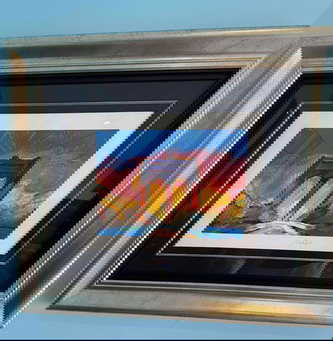 Peter Max Brooklyn Bridge: Peter Max "Brooklyn Bridge" 2017 11 7/8" x 16 5/8" image size Serigraph in color on wove paper from the Peter Max Studio. Hand-signed by Peter Max in pencil lower right and numbered in Arabic, lower l